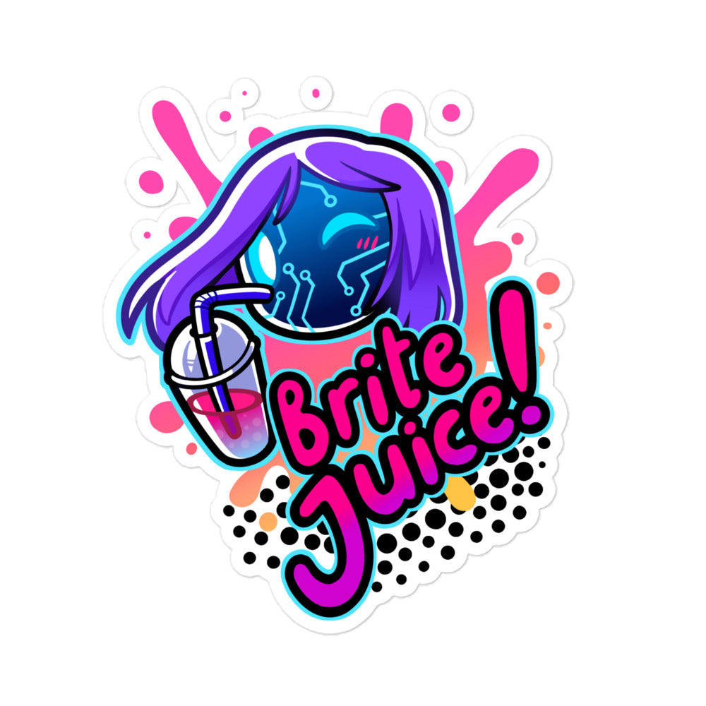 BriteBot Brite Juice Sticker Pink & Orange